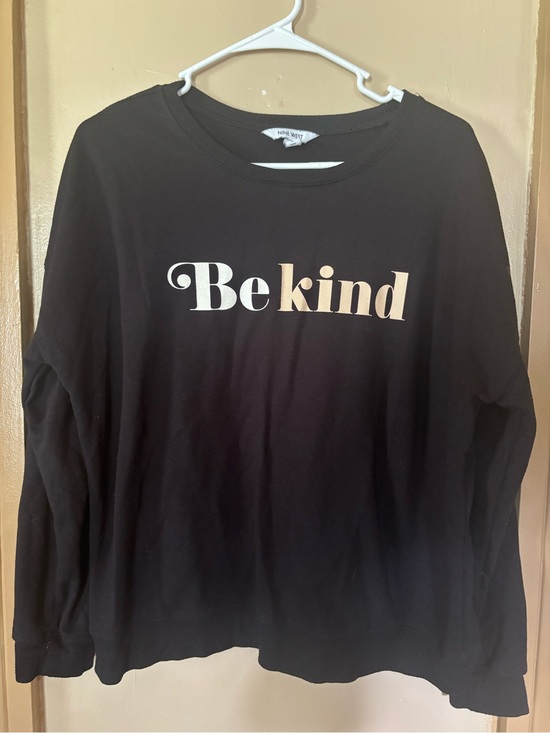 Nine West Tops - Nine West Black Long Sleeve Top with Gold "Be Kind" Graphic